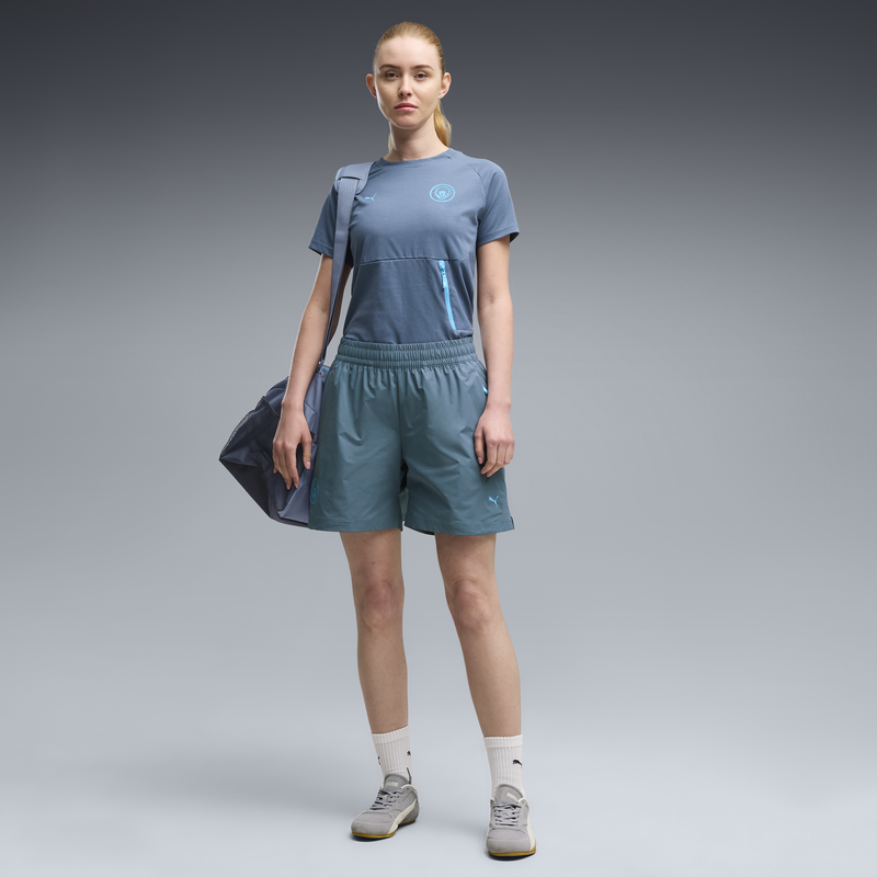 MCFC LW WMNS PUMATECH POCKET TEE - Evening Sky-Luminous Blue